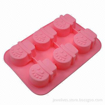 6-cavity Christmas snowman silicone baking molds